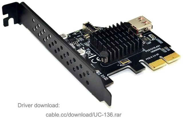 Alt view image 4 of 6 - AJMRTC PCIe Express Adapter Card, PCI-E to USB 3.1 Front Panel Socket & USB 2.0 Port Converter, PCI Express Expansion Card Adds Internal USB3.1 Type-E and USB2.0 Header for Desktop Motherboard