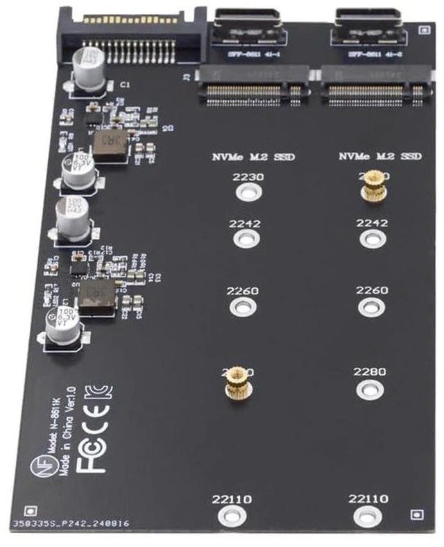 Main image of AJMRTC M.2 to Oculink Adapter, PCIe NVMe AHCI M.2 SSD to 2-Port SFF-8611 SFF-8612 Oculink Adapter Card, Supports 2230 2242 2280 22110 M.2 SSD Sizes for Desktop Motherboard External SSD Expansion