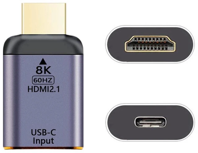 Main image of AJMRTC USB-C Type C Female Source to HDMI Sink HDTV Adapter, 8K@60Hz & 4K@120Hz Video Converter, Type-C Female Input to HDMI Output Adapter for Laptop, Tablet, Smartphone, HDTV Monitor Projector Displ