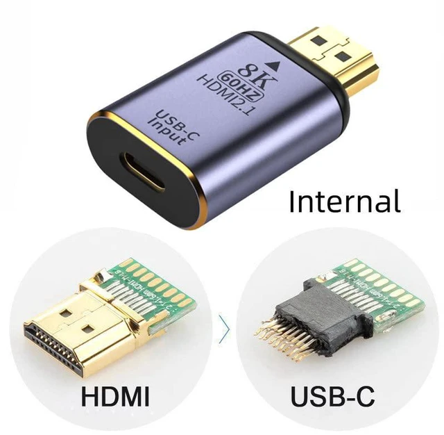 Alt view image 4 of 7 - AJMRTC USB-C Type C Female Source to HDMI Sink HDTV Adapter, 8K@60Hz & 4K@120Hz Video Converter, Type-C Female Input to HDMI Output Adapter for Laptop, Tablet, Smartphone, HDTV Monitor Projector Displ