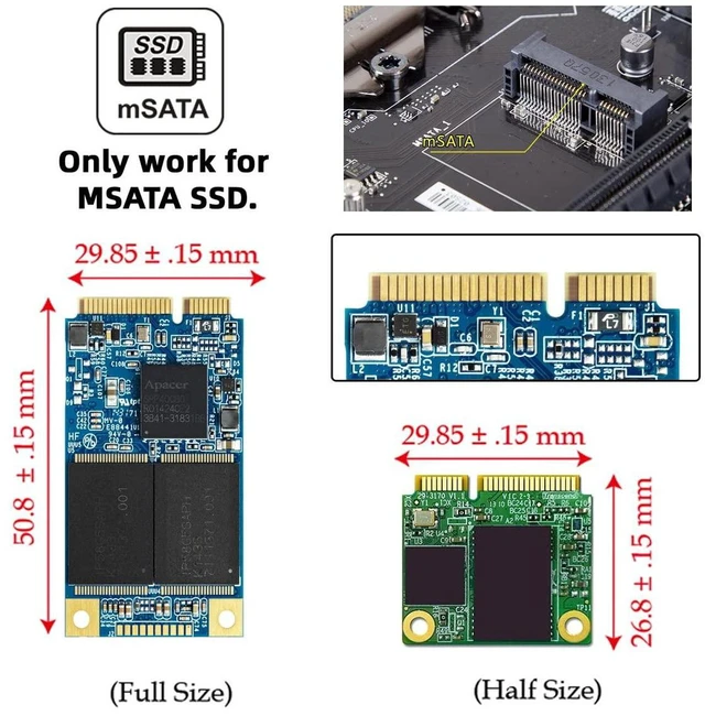 Alt view image 2 of 7 - AJMRTC Dual mSATA Mini-SATA SSD Bridge Card, JOBD RAID0 Span to USB3.0 Type-C 2.5in SATA Combo Enclosure, Dual Mini-SATA SSD Adapter for 2.5" Enclosure External Storage