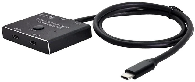 Main image of AJMRTC USB-C Bi-Direction MST 1 to 2 Hub with 50cm Cable, 8K@30Hz Video, 100W PD Charging, 10Gbps Data Transfer, Type-C Bi-directional Splitter for Multi-Monitor, Laptop and Portable Display