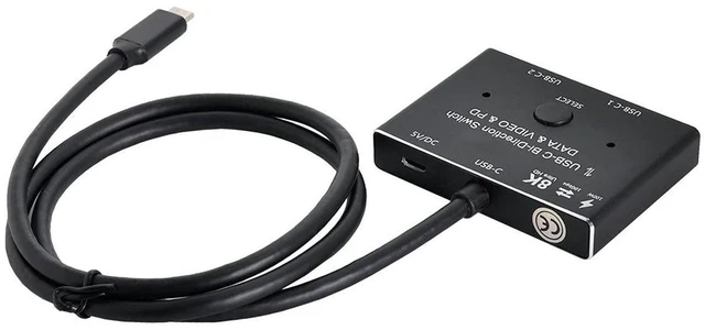 Alt view image 5 of 7 - AJMRTC USB-C Bi-Direction MST 1 to 2 Hub with 50cm Cable, 8K@30Hz Video, 100W PD Charging, 10Gbps Data Transfer, Type-C Bi-directional Splitter for Multi-Monitor, Laptop and Portable Display