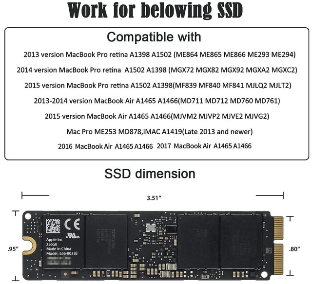 Alt view image 3 of 7 - AJMRTC USB-C to 16+12 Pin SSD Enclosure, Portable External HDD Case for MacBook Air Pro 2013 2014 2015 2016 A1465 A1466 A1502 A1398 Original SSD, USB Type-C Portable Storage Box