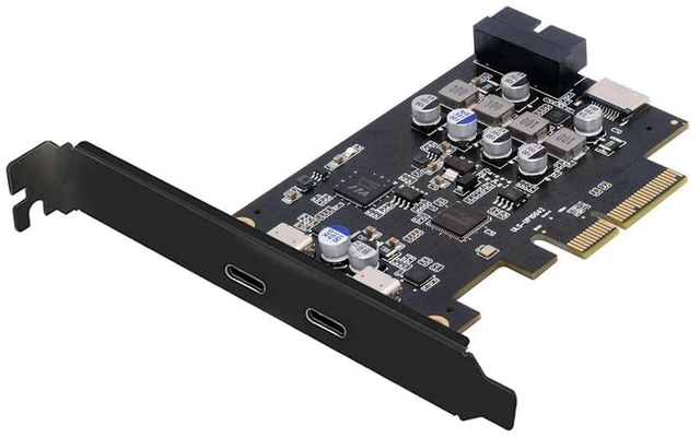 Main image of AJMRTC PCIe Express Expansion Card ASM3142 VL822 Chipset, PCI-E to 10Gbps USB3.1 Type-E Front Panel Socket + 19Pin/20Pin USB3.0 Header & Dual USB-C Ports, Desktop Internal USB Front Panel Adapter