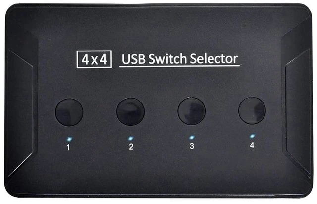 Main image of AJMRTC 4 Port USB 3.0 KVM Switch Selector, 4 Computers Share 4 USB Devices, USB3.0 Peripheral Sharing Switcher for Keyboard, Mouse, Scanner, Printer, USB Flash Drive and External Hard Drive