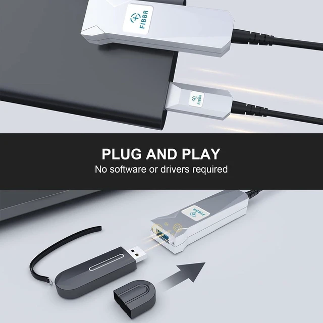 Alt view image 5 of 7 - AJMRTC Fiber Optical USB 3.0 Extension Cable, Male to Female 5Gbps High Speed Long Distance USB Extender Cord, Fiber Optic USB Cable for Industrial Machine Vision, Robot, Printer, Display, Hard Drive