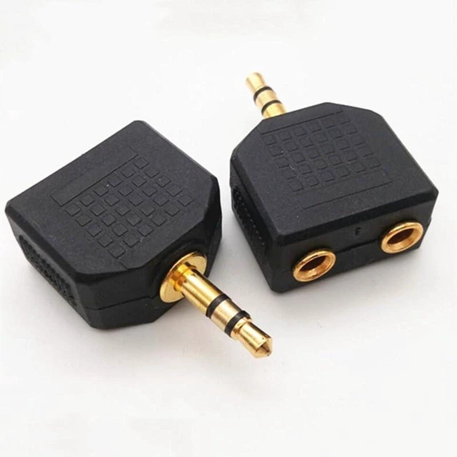 Main image of AJMRTC 3.5mm Headphone Y Splitter Cable, 1 Male to 2 Female 3.5mm Audio Jack Adapter, Stereo Audio Splitter for Headphones, Speakers, Phone, Laptop, PC, Tablet, MP3 Player, Media Sharing & Dual Audio