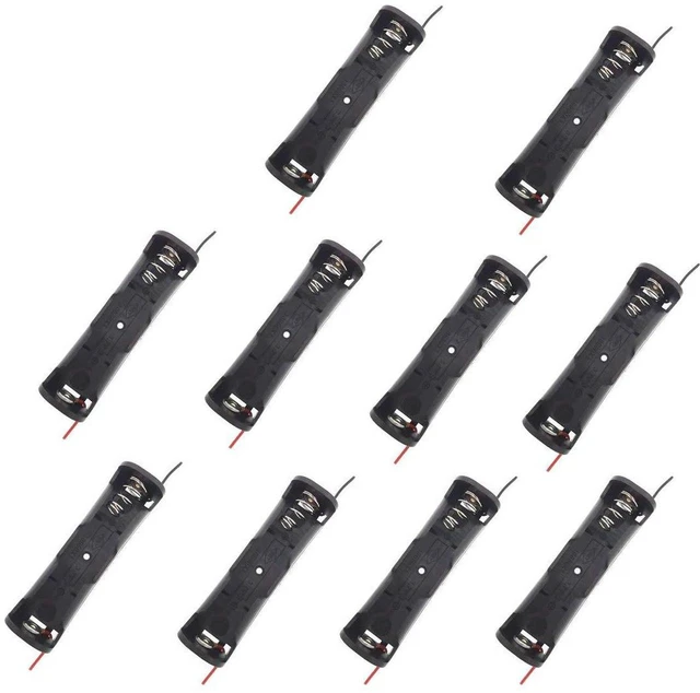Main image of AJMRTC 10Pcs 18650 Battery Holder, Plastic 18650 Battery Clip Storage Case, Single Cell 18650 Battery Mount Holder with Metal Spring Contacts for DIY Electronics, LED Lights, Circuit Projects