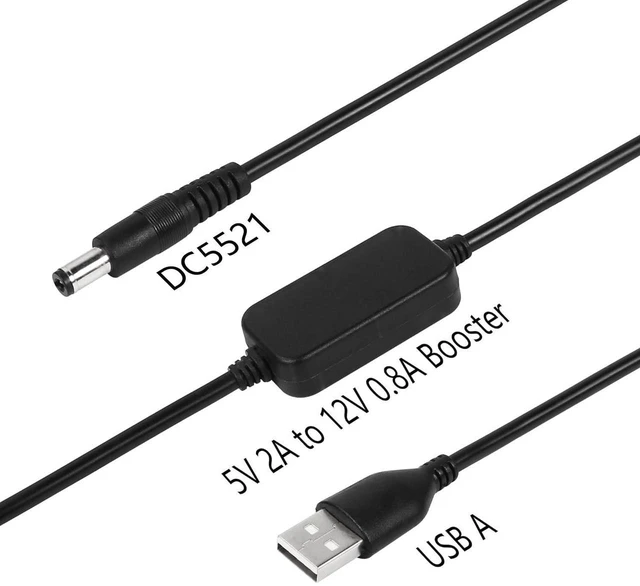 Alt view image 3 of 6 - AJMRTC 1FT DC 5V to DC 12V USB Step Up Converter Cable, USB to 12V Power Boost Adapter Cord, USB Input to 12V Output Voltage Transformer Cable for Router, LED Light Strip, Small 12V Electronic Devices