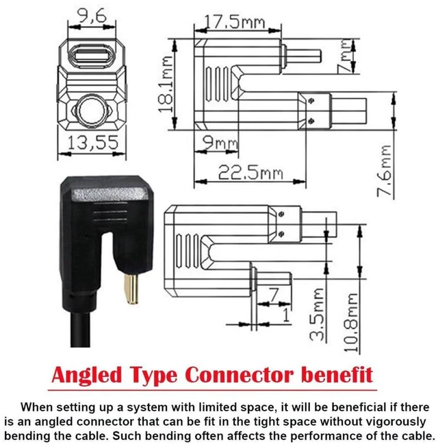 Alt view image 5 of 7 - AJMRTC USB C to C Extension Cable, 180 Degree Angled USB-C Male to Male Cord, Fast Charging & Data Transfer Straight Angle USB-C Cable, Flexible Extension Wire for Portable SSD, Docking Station, Embed