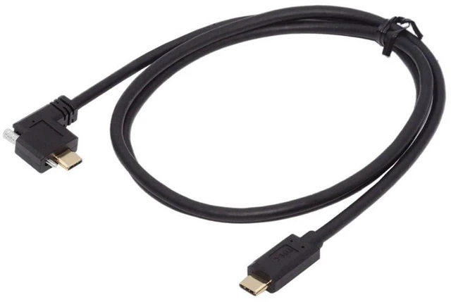 Alt view image 2 of 7 - AJMRTC USB C to C Flat Extension Cable, 90 Degree Angled USB-C Male to Male Cord with Mounting Screws, Fast Charging & Data Transfer Lockable Flat USB-C Cable for Industrial Camera, Docking Station