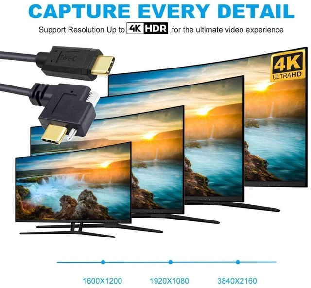 Alt view image 6 of 7 - AJMRTC USB C to C Flat Extension Cable, 90 Degree Angled USB-C Male to Male Cord with Mounting Screws, Fast Charging & Data Transfer Lockable Flat USB-C Cable for Industrial Camera, Docking Station