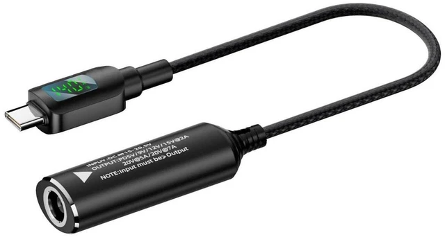 Main image of AJMRTC USB C to DC 7.9x5.4mm PD 140W Converter Cable, Nylon Braided DC Power to Type-C Fast Charging Cord, Supports 5V 9V 20V Voltage Output for Laptops, Portable Power Station, DC Powered Equipment