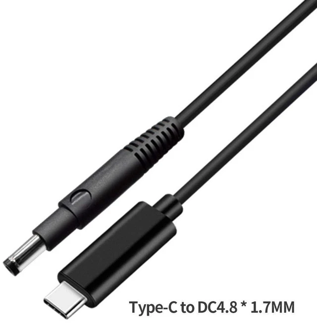 Alt view image 2 of 3 - AJMRTC USB 3.1 Type C to DC 4.8*1.7mm PD Trigger Power Cable 1.5M, Male to Male DC Jack Laptop Charger Cord, PD Decoy Charging Cable for Laptops, Routers, LED, Monitors, Multi-Brand Device Compatibili