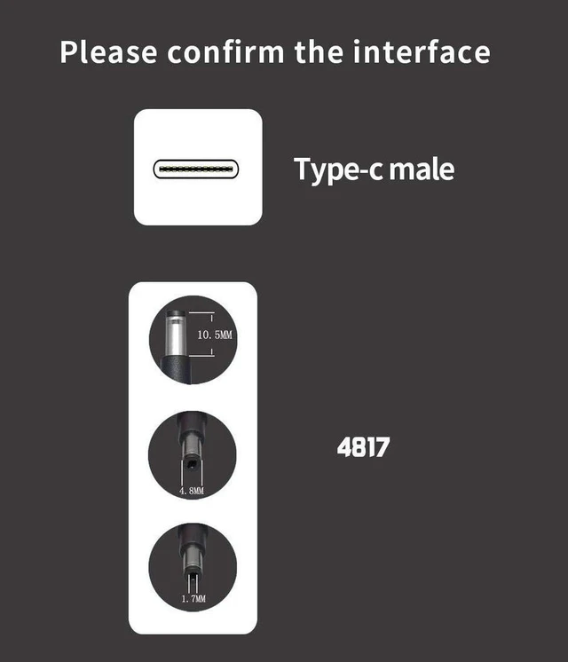 Alt view image 3 of 3 - AJMRTC USB 3.1 Type C to DC 4.8*1.7mm PD Trigger Power Cable 1.5M, Male to Male DC Jack Laptop Charger Cord, PD Decoy Charging Cable for Laptops, Routers, LED, Monitors, Multi-Brand Device Compatibili