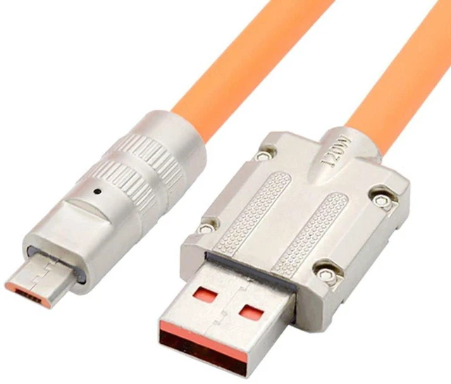 Main image of AJMRTC USB 2.0 Male to Micro USB 5Pin Male Cable 1.0M, Liquid Silicone Ultra Soft 120W Fast Charging & Data Transfer Cord, USB to Micro USB Power Extension Cable for Android Phones, Cameras, Power