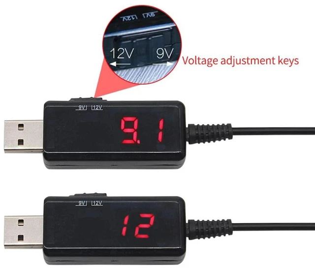 Alt view image 4 of 7 - AJMRTC USB Boost Converter Cable, DC 5V to 9V 12V USB Step-up Power Cord, USB A Male to DC 5.5x2.1mm Male Jack Adapter Cable for WiFi Router, Modem, LED Lights, Portable Electronics