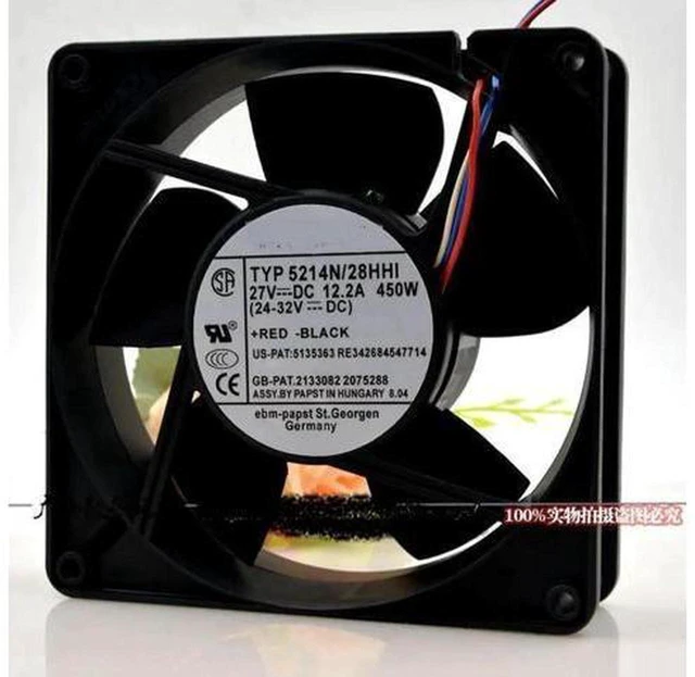 Main image of AJMRTC 5214N 28HHI DC 27V 12738 Temperature Control Inverter Cooling Fan, 127x127x38mm Brushless Axial Fan, PWM Speed Regulation Fan for Industrial Inverter, Cabinet, Power Equipment Heat Dissipation