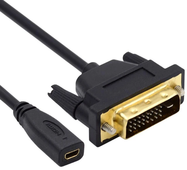 Alt view image 5 of 6 - AJMRTC Micro HDMI 1.4 Female to DVI 24+1 Male Adapter Cable, Micro HDMI to DVI Converter Cord for Desktop PC, Graphics Card, HDTV, UHD Video Transmission, Supports High Definition Video Signal Output