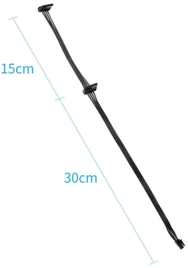 Alt view image 4 of 4 - AJMRTC Mini 4 Pin to SATA SSD Power Cable 45cm Type2, 4P to 1/2 SATA PSU Expansion Cord for Lenovo M410 M415 M425 B415 M610 M710 M4200R Motherboard, Desktop Internal Storage Upgrade Wire
