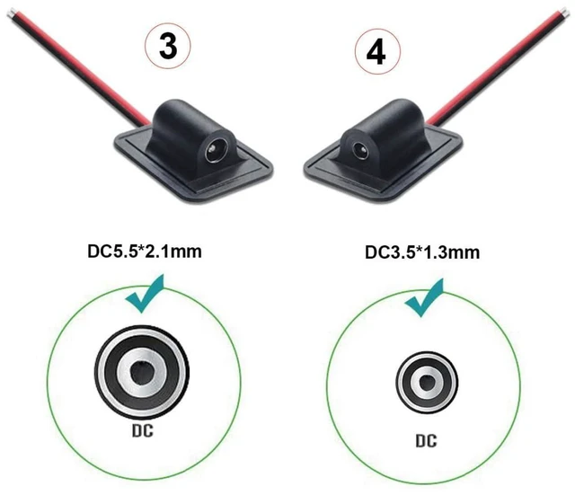 Alt view image 7 of 7 - AJMRTC 4 Pack 2Pin Open Pigtail Wire to DC 3.5X1.35mm 5.5x2.1mm Micro USB USB C Female Flush Mount Charging Socket Cable, 5V 3A Panel Mount Power Jack Conversion Adapter for DIY Electronics Repair
