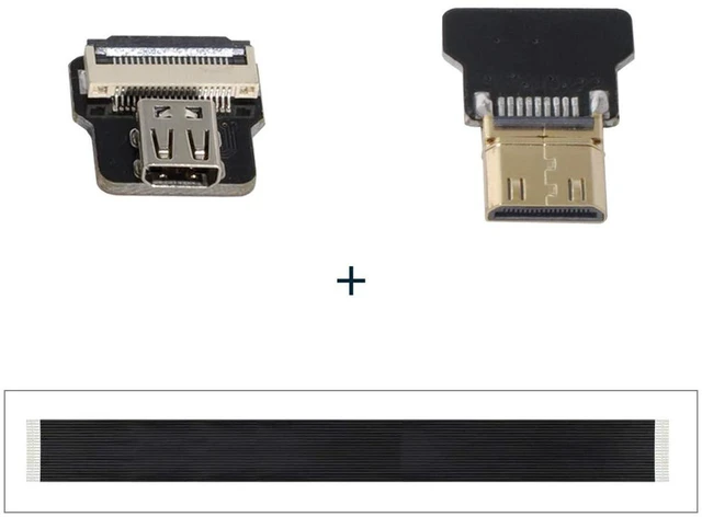 Alt view image 3 of 6 - AJMRTC CY Mini HDMI Male to Micro HDMI Female FPC Flat Extension Cable, CYFPV 1080P High Speed Flexible Thin Ribbon Cord for FPV HDTV Multicopter Drone Aerial Photography Transmission