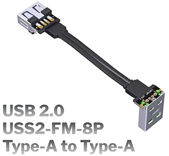 Alt view image 3 of 7 - AJMRTC JMT USB 2.0 Type A Male to Type A Female Extension Cable, 15cm Short USB2.0 Extender Power & Data Transfer Cord, Model S4C-S3K for PC, Laptop, USB Peripherals Connection