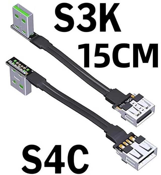 Alt view image 5 of 7 - AJMRTC JMT USB 2.0 Type A Male to Type A Female Extension Cable, 15cm Short USB2.0 Extender Power & Data Transfer Cord, Model S4C-S3K for PC, Laptop, USB Peripherals Connection