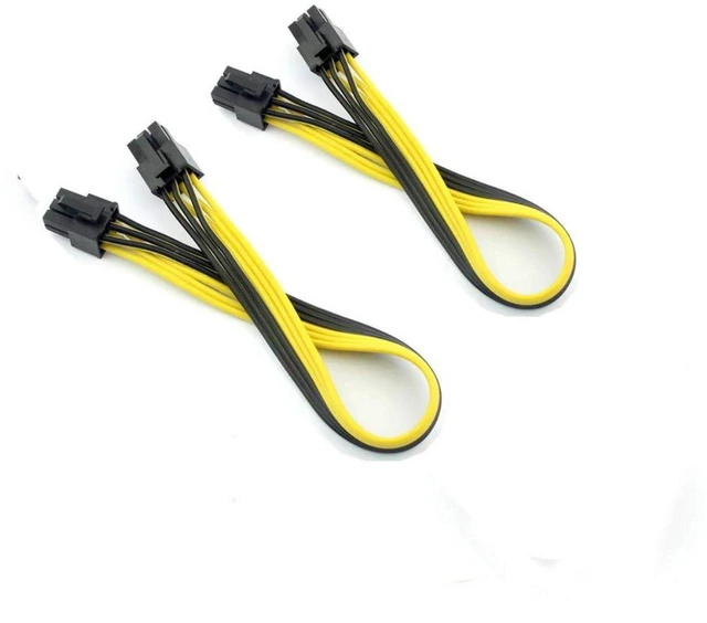 Main image of AJMRTC PCI-E 6P Male to 6Pin Male Graphics Card Power Cable, 18AWG PCI-Express GPU Mining Extension Wire, DIY BTC Miner Power Cord, Available in 1/2/4/10 Packs (2 PCS)