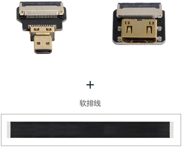 Alt view image 2 of 6 - AJMRTC FPC Flat Extension Cable, Mini HDMI Female to Micro HDMI Male 1080P FPV Video Ribbon Cord, Ultra-Thin Flexible HDMI Cable for Multicopter, Gimbal & Aerial Photography HDTV Transmission