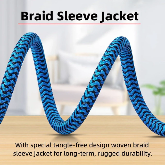Alt view image 4 of 7 - AJMRTC USB 3.0 Type A to Type B Printer Scanner Cable, 5Gbps High Speed USB3.0 Data Extension Cord, Blue Nylon Braided 0.3M / 30cm for Printer, Scanner, External Hard Drive, Docking Station