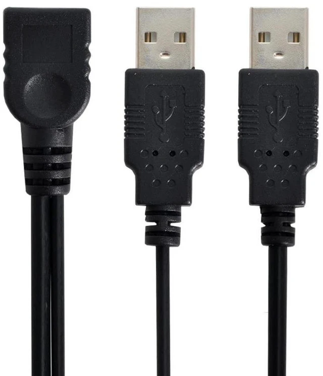Alt view image 5 of 7 - AJMRTC USB 2.0 Y Splitter Cable, USB 2.0 Female to Dual Male Data & Charging Extension Cord with Auxiliary Power Supply Port, Extra Power for Portable Hard Drives and USB Peripherals