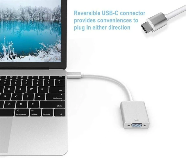 Alt view image 5 of 6 - AJMRTC USB C to VGA Adapter Cable, 1080P Full HD USB Type-C to VGA Converter for Monitor, Projector, Compatible with Surface Pro, Laptops and USB-C Devices