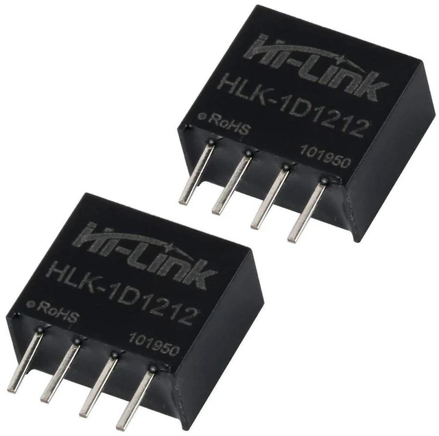 Main image of AJMRTC HLK-1D1212 DC-DC Isolation Switching Power Supply Module, 12V to 12V 1W 84mA Isolated Power Converter, Mini SIP Single Output Power Module for Intelligent Household Switch PCB Circuit Projects