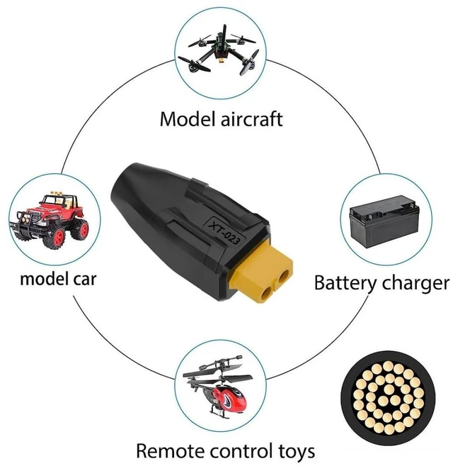 Alt view image 3 of 7 - AJMRTC XT60 to DC Adapter, DC 5.5x2.5mm Female to XT60 Female Bidirectional Charging Connector, XT60 Model Plug Power Convertor for RC Aircraft Model, RC Car Model Lipo Battery Charging Cable Adapter