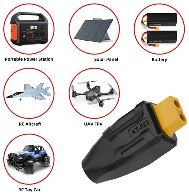 Alt view image 5 of 7 - AJMRTC XT60 to DC Adapter, DC 5.5x2.5mm Female to XT60 Female Bidirectional Charging Connector, XT60 Model Plug Power Convertor for RC Aircraft Model, RC Car Model Lipo Battery Charging Cable Adapter