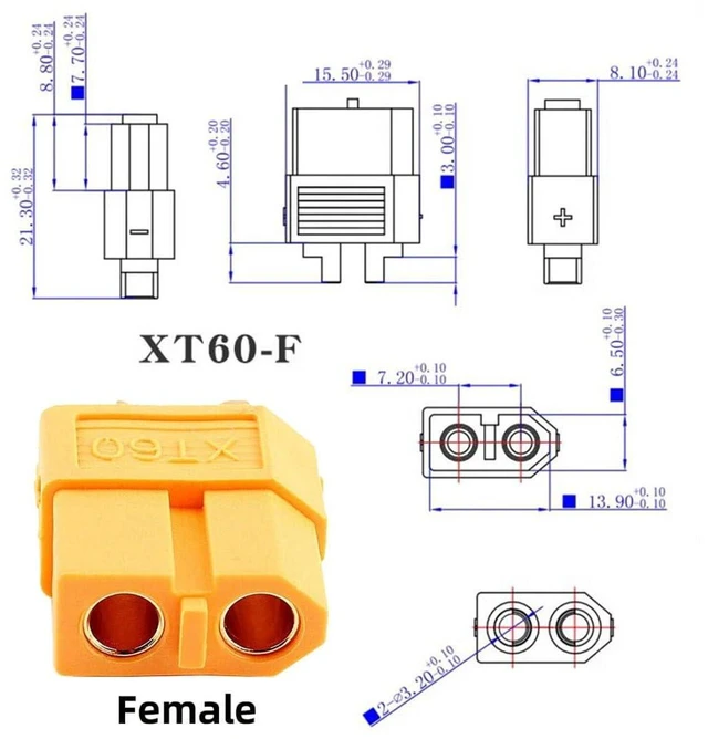 Alt view image 7 of 7 - AJMRTC XT60 to DC Adapter, DC 5.5x2.5mm Female to XT60 Female Bidirectional Charging Connector, XT60 Model Plug Power Convertor for RC Aircraft Model, RC Car Model Lipo Battery Charging Cable Adapter