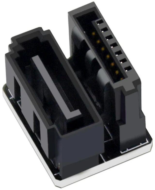 Main image of AJMRTC Mainboard SATA Adapter 6Gbps, 7Pin SATA Female to Male 180 Degree Angled Connector, Single SATA Port Interface Converter for Desktop PC Motherboard SATA Hard Drive SSD Internal Storage Connecti