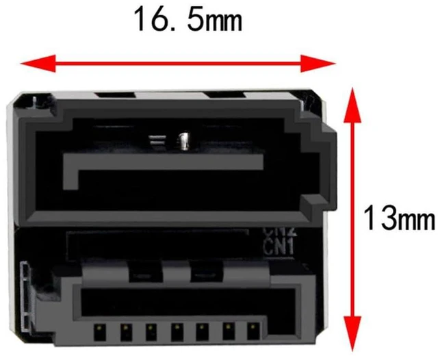 Alt view image 2 of 3 - AJMRTC Mainboard SATA Adapter 6Gbps, 7Pin SATA Female to Male 180 Degree Angled Connector, Single SATA Port Interface Converter for Desktop PC Motherboard SATA Hard Drive SSD Internal Storage Connecti