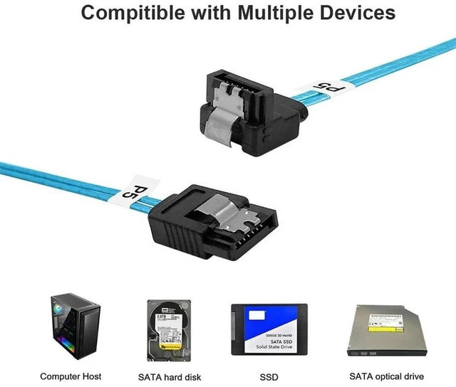 Alt view image 6 of 6 - AJMRTC MINI-SAS SAS4.0 6 Port SATA 7Pin Female to 6×SATA 7P Female Extension Cable, 90 Degree Right Angle SATA Hard Drive Cord 50cm for Server PC Host Internal SATA Storage Disk Connection Cable