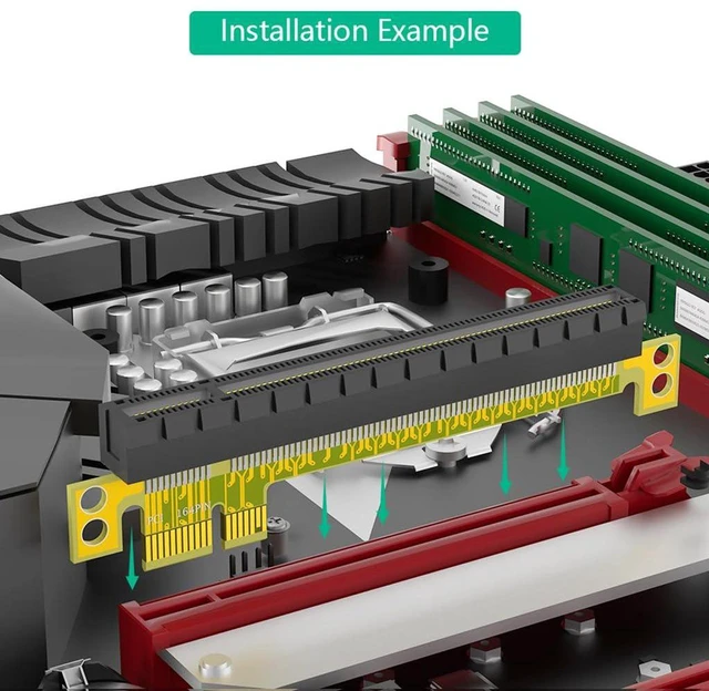Alt view image 4 of 7 - AJMRTC PCI-E Express 16X to 1X Riser Card Adapter, PCIe 16X Male to 1X Female Extension Converter, PCI Express 16X to 1X Slot Riser Card for Graphics Card Mining, Desktop PC GPU Expansion Connection