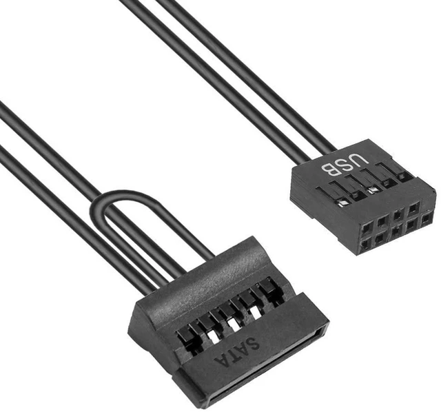 Main image of AJMRTC 9 Pin USB to SATA SSD Power Supply Adapter Cable, 9Pin USB Connector to 2.5 Inch SATA SSD Power Cord for ITX Motherboard, Mainboard Notebook Internal 2.5" SATA Solid State Drive Power Connectio