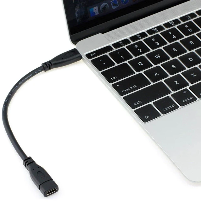 Alt view image 4 of 6 - AJMRTC USB C Extension Cable, USB 3.1 Gen 2 Type C Male to Female 10Gbps Fast Charging Data Transfer Extension Cord, 0.2M Short Type-C Extender for Laptop, Smartphone, External SSD, USB-C Peripherals