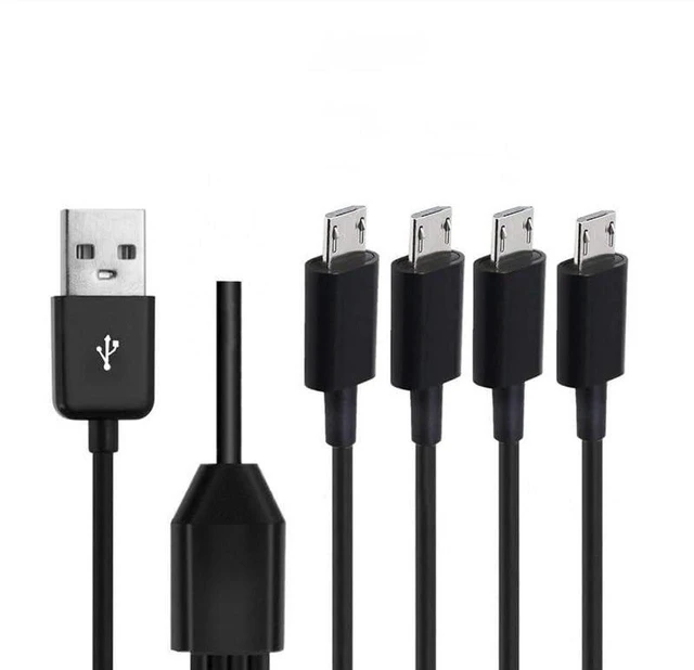 Alt view image 2 of 6 - AJMRTC Micro USB Splitter Cable, 4-in-1 Multi Micro USB Charging Cord, USB 2.0 Male to 4×Micro USB Female Splitter Charging Cable, Multi-Port Power Supply Wire for Android Phone, Power Bank, Dash Cam