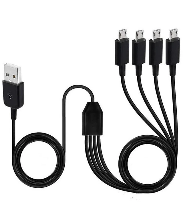 Alt view image 5 of 6 - AJMRTC Micro USB Splitter Cable, 4-in-1 Multi Micro USB Charging Cord, USB 2.0 Male to 4×Micro USB Female Splitter Charging Cable, Multi-Port Power Supply Wire for Android Phone, Power Bank, Dash Cam