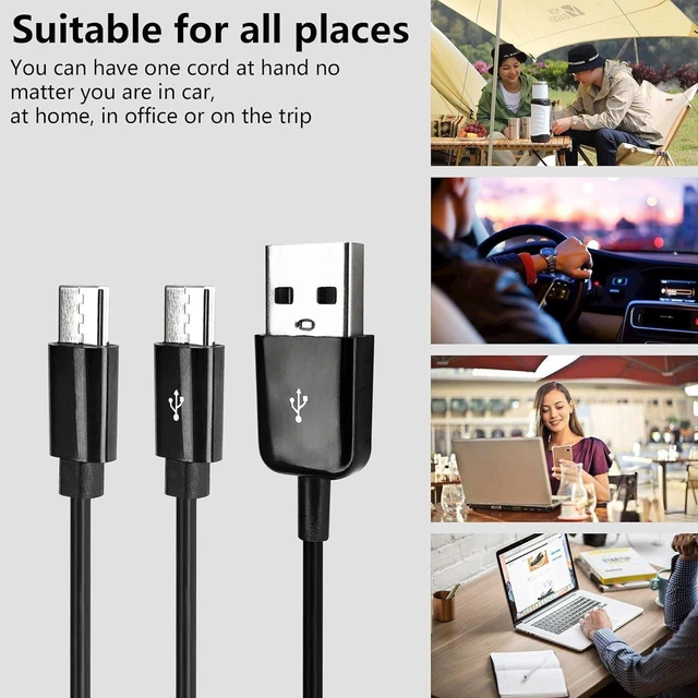 Alt view image 3 of 7 - AJMRTC USB Type C Splitter Charging Cable, 1ft 3 in 1 Multi Charging Cord, USB A Male to 3 x USB-C Female Splitter Cable, Triple Type-C Power Charging Wire for Phone, Power Bank, Earbuds, USB-C Portab