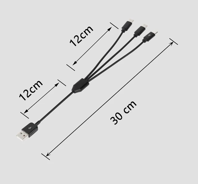Alt view image 7 of 7 - AJMRTC USB Type C Splitter Charging Cable, 1ft 3 in 1 Multi Charging Cord, USB A Male to 3 x USB-C Female Splitter Cable, Triple Type-C Power Charging Wire for Phone, Power Bank, Earbuds, USB-C Portab