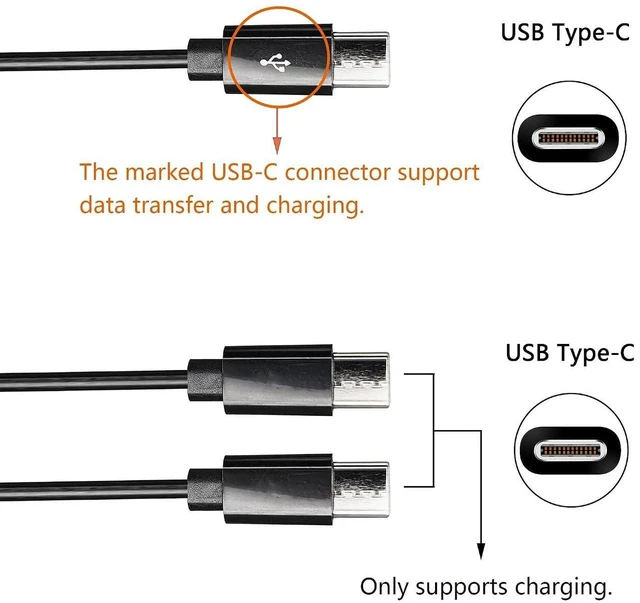 Alt view image 6 of 7 - AJMRTC USB Type C Splitter Charging Cable, 1ft 3 in 1 Multi Charging Cord, USB A Male to 3 x USB-C Female Splitter Cable, Triple Type-C Power Charging Wire for Phone, Power Bank, Earbuds, USB-C Portab