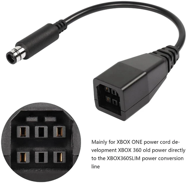 Alt view image 4 of 6 - AJMRTC 0.5FT Power Conversion Cable Adapter for Xbox 360 to Xbox 360 E, Power Supply Transfer Cord Connect Original Xbox360 Power Brick to Xbox360 E Console, Replacement Power Adapter Cable